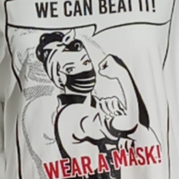 NEW Graphic Long Sleeve Tee  "WE CAN BEAT IT" Size LARGE - Picture 1 of 5